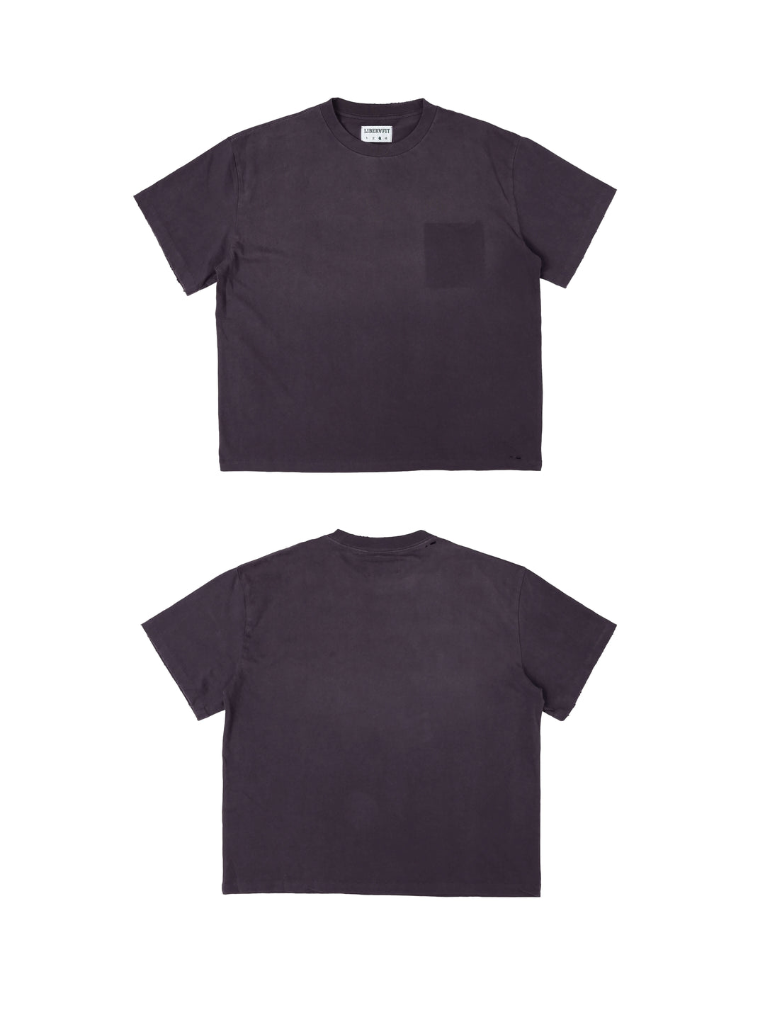 LIBERAFIT Vintage Washed Distressed Basic Short Sleeve Tee