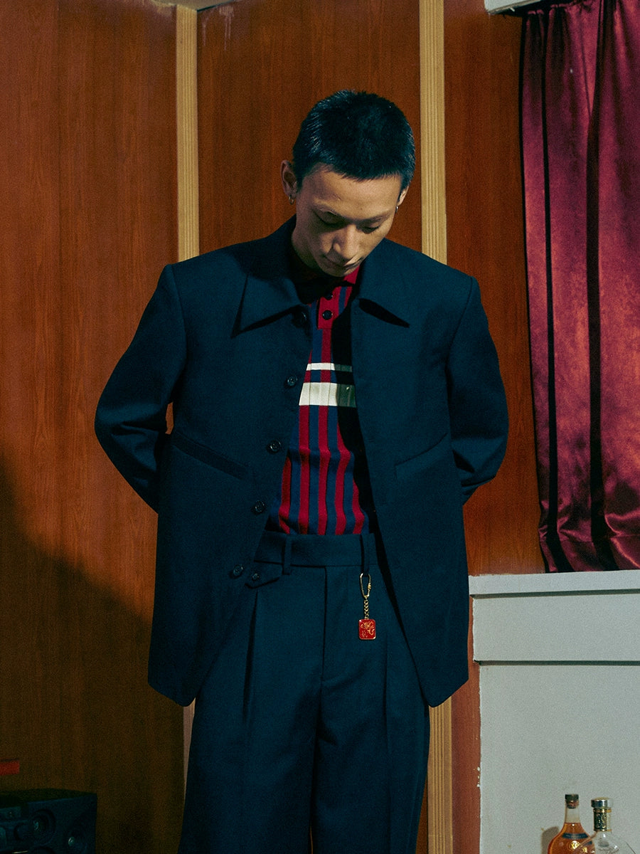 SOD Co. Rib Knit Striped Polo Shirt | Face 3 Face