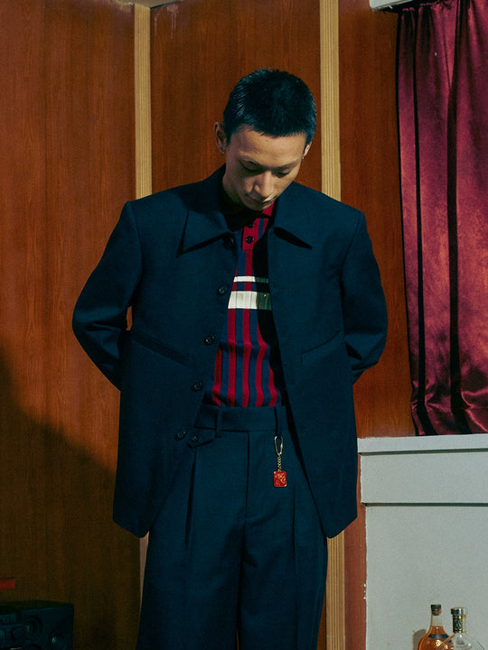 SOD Co. Rib Knit Striped Polo Shirt | Face 3 Face