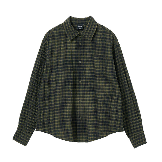 JHYQ Vintage Plaid Patchwork Long Sleeved Shirt | Face 3 Face