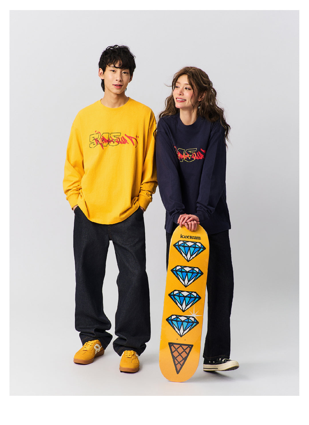 S45 Graffiti Font Typography Long-Sleeve Tee | Face 3 Face