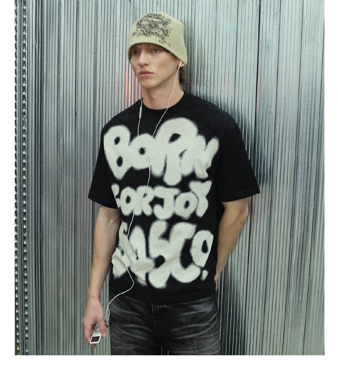 S45 Graffiti Letter Print Short Sleeve Tee | Face 3 Face