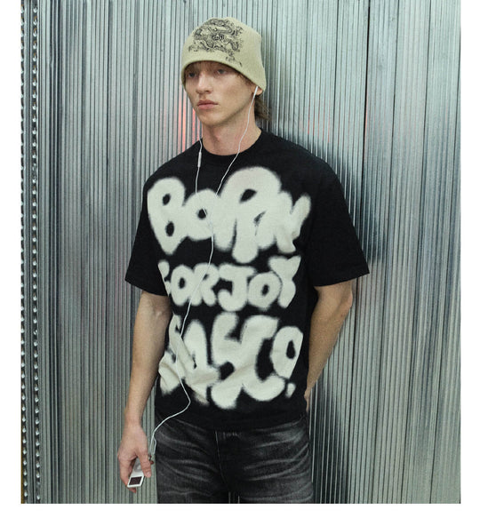 S45 Graffiti Letter Print Short Sleeve Tee | Face 3 Face