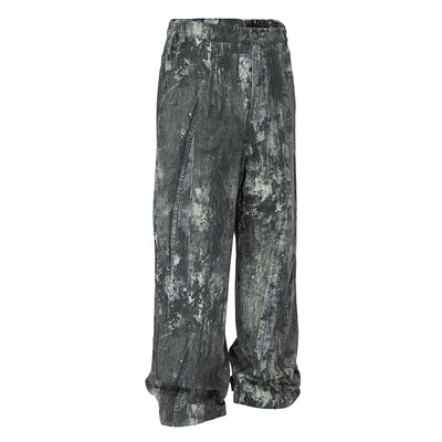 F2CE Printed Ink Splash Gradient Washed Baggy Jeans | Face 3 Face