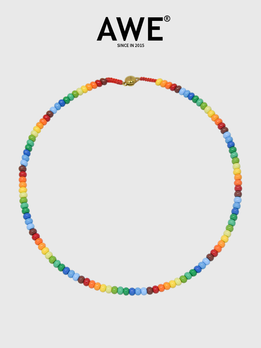 AWE Colorful Enamel Beaded Necklace | Face 3 Face