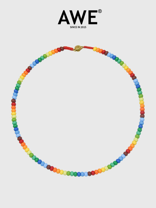 AWE Colorful Enamel Beaded Necklace | Face 3 Face