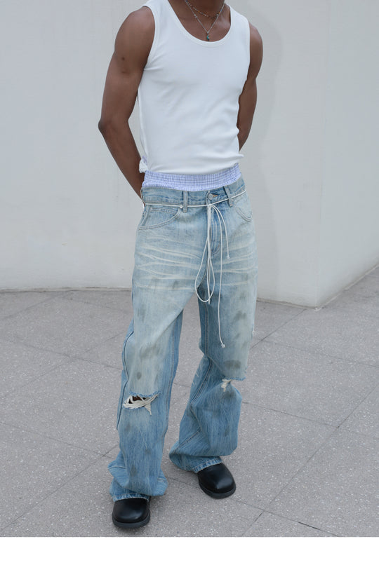 STEEPC Dirty Washed Faded Distressed Jeans | Face 3 Face