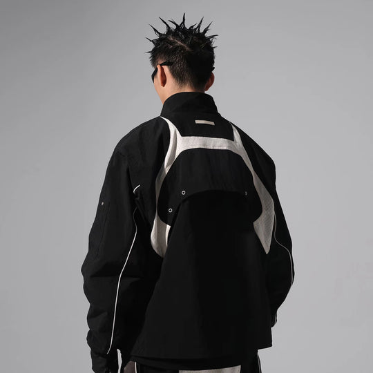 Labt Contrast Stitch Nylon Track Jacket | Face 3 Face
