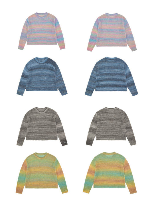 EVILKNIGHT(EK) Gradient Striped Knit Sweater | Face 3 Face