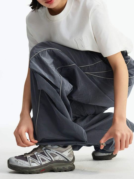 MEDM Sheen Texture Lightweight Utility Track Pants | Face 3 Face