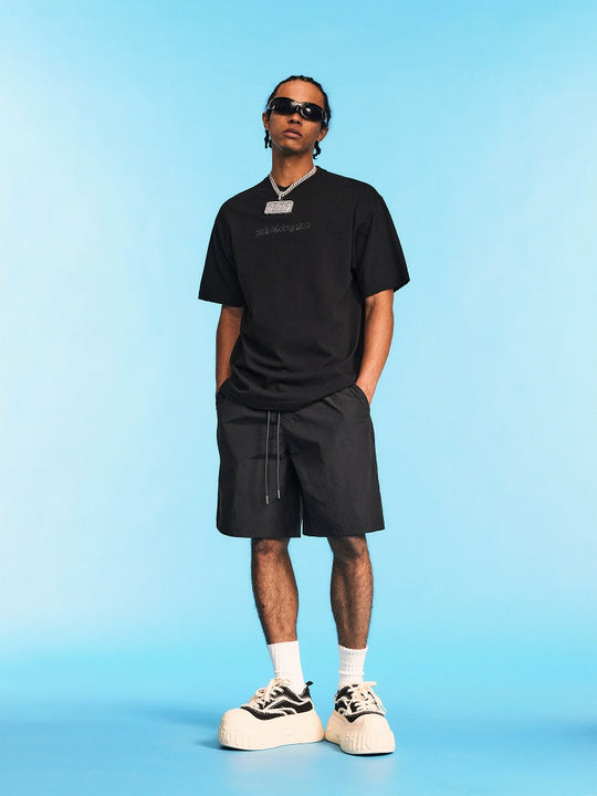 1807 Gothic Rhinestone Logo Distressed Tee | Face 3 Face