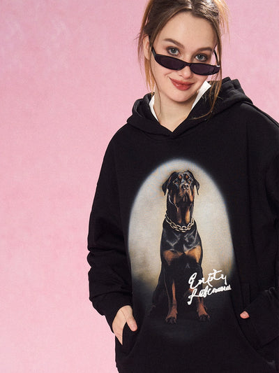 EMPTY REFERENCE Rottweiler Dog Print Hoodie