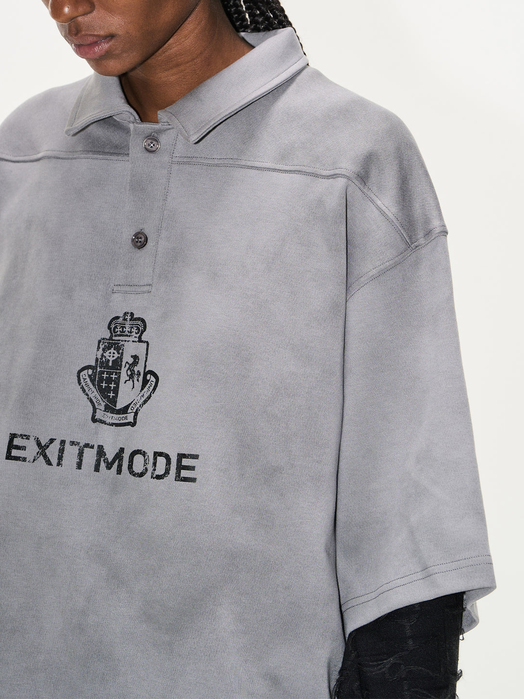 BLIND NO PLAN Cloud Shadow Distressed Dye Printed Polo | Face 3 Face