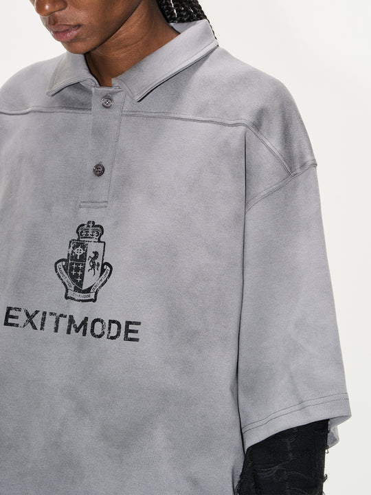 BLIND NO PLAN Cloud Shadow Distressed Dye Printed Polo | Face 3 Face