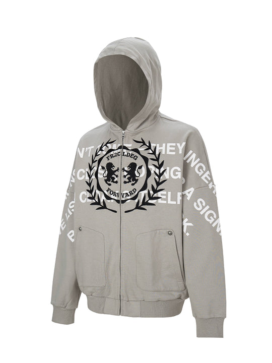 F2CE Embroidered Printed Zip Up Hoodie | Face 3 Face