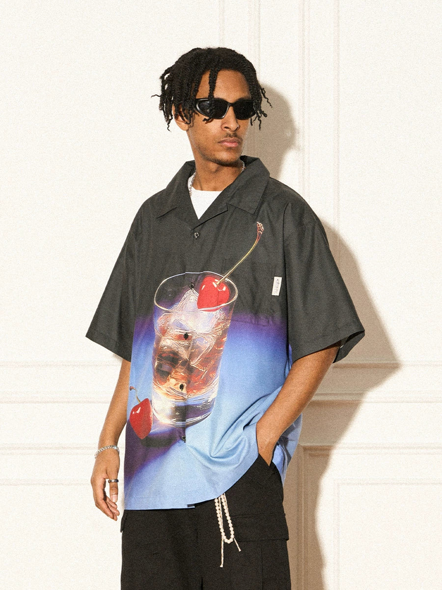 EMPTY REFERENCE Fantasy Wine Glass Short Sleeve Shirt