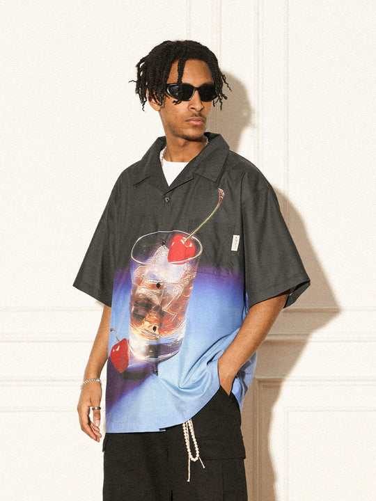 EMPTY REFERENCE Fantasy Wine Glass Short Sleeve Shirt
