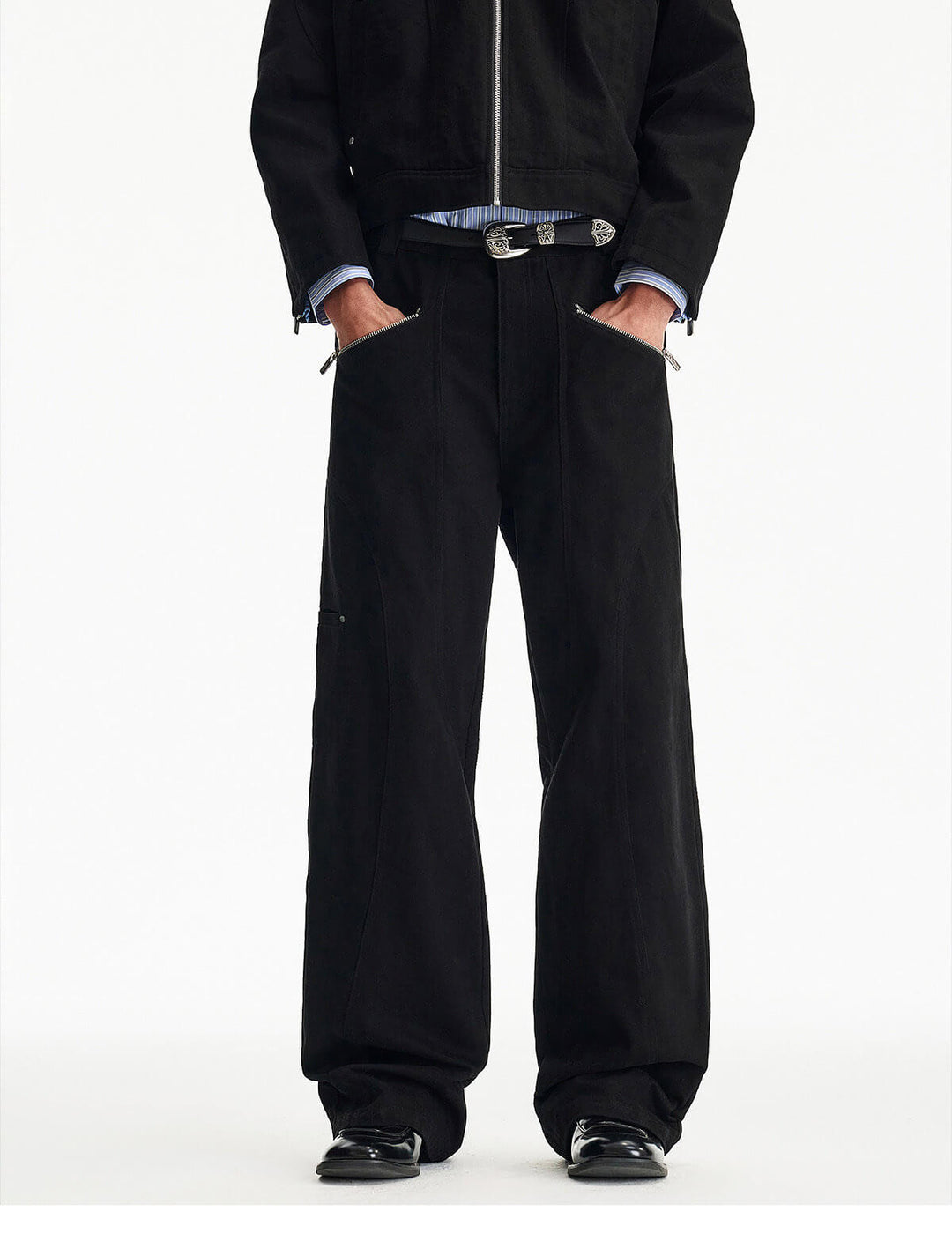 MEDM Structured Zip Pocket Work Pants | Face 3 Face