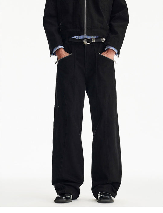 MEDM Structured Zip Pocket Work Pants | Face 3 Face