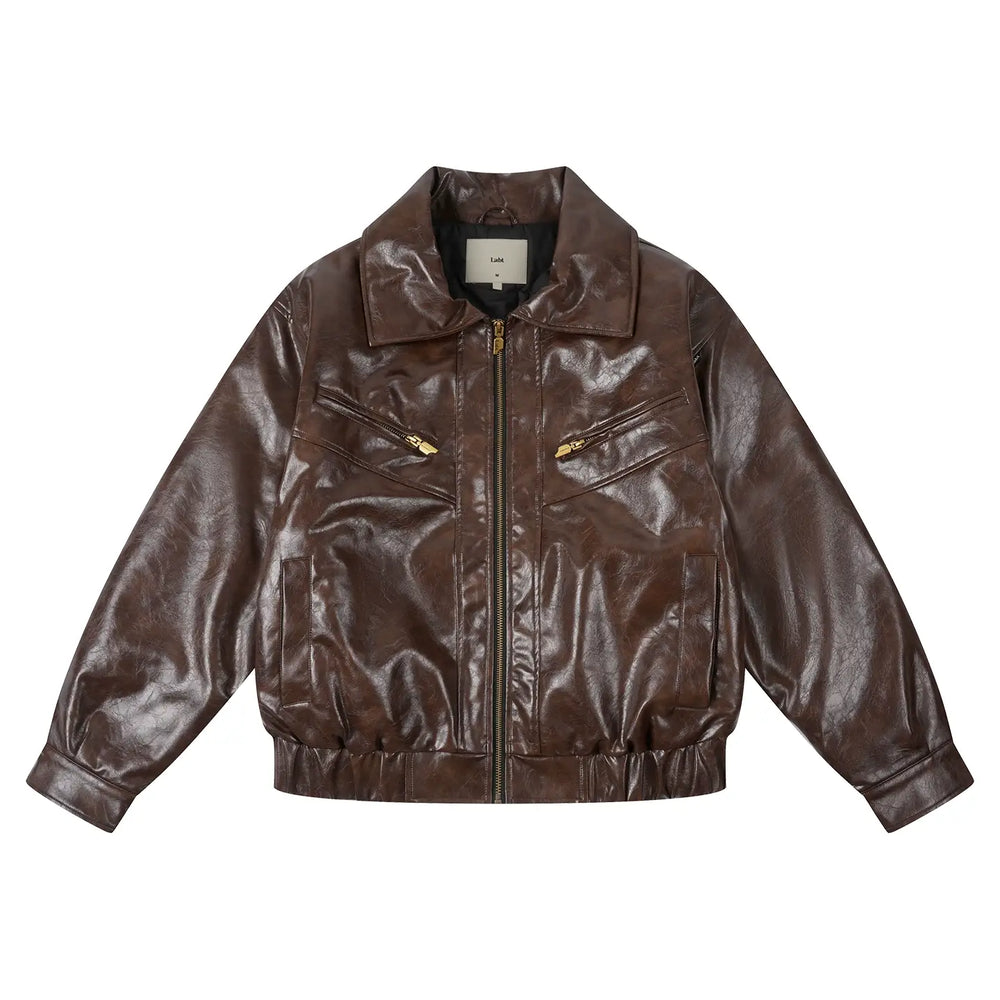Labt Oil Waxed PU Leather Jacket | Face 3 Face