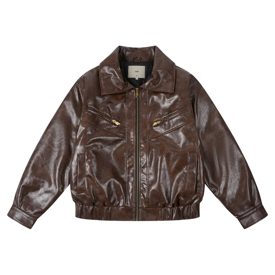 Labt Oil Waxed PU Leather Jacket | Face 3 Face