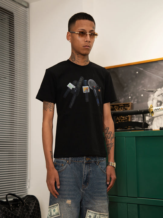 TGFCLUB Interview Mic Print Tee | Face 3 Face