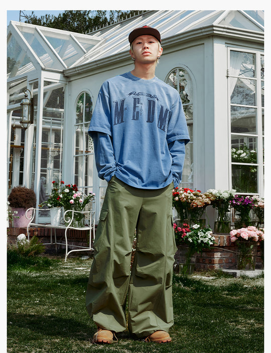 MEDM Washed Double Layer Long Sleeve Tee | Face 3 Face