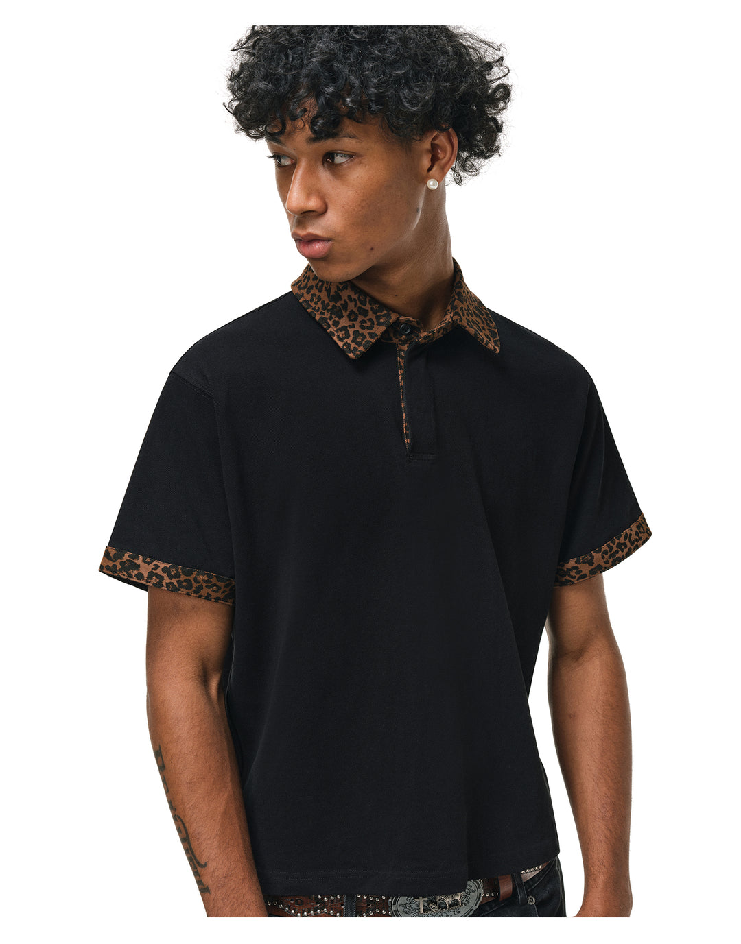 ANTIDOTE Leopard Patchwork Polo | Face 3 Face