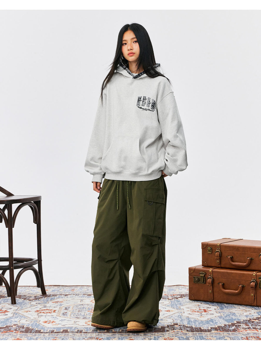 MEDM Ethnic Paisley Patch Embroidered Hoodie | Face 3 Face