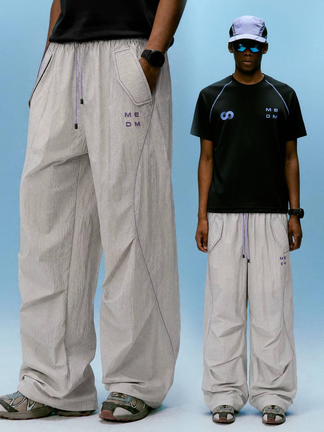 MEDM Contrast Stitch Lightweight Utility Track Pants | Face 3 Face