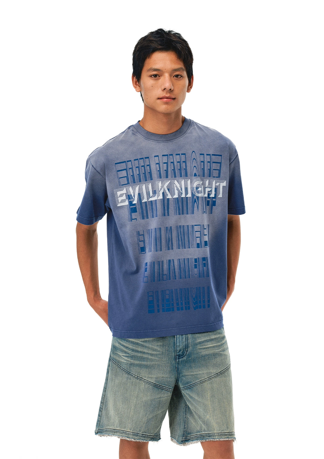 EVILKNIGHT(EK) Printed Old Wash Tee | Face 3 Face