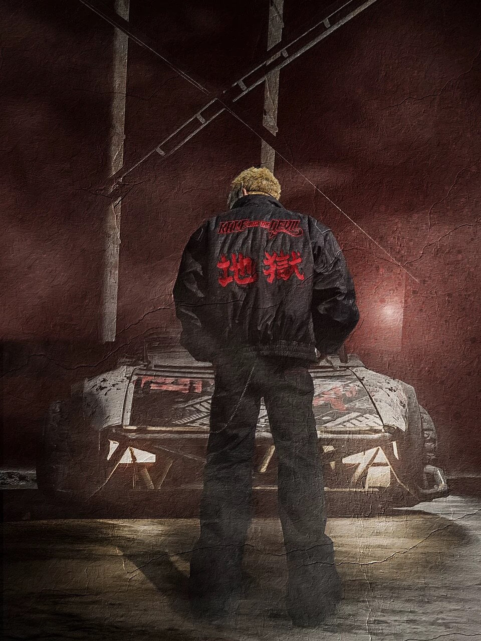 UNDERWATER Hell Badge Embroidered Racing Bomber Jacket | Face 3 Face