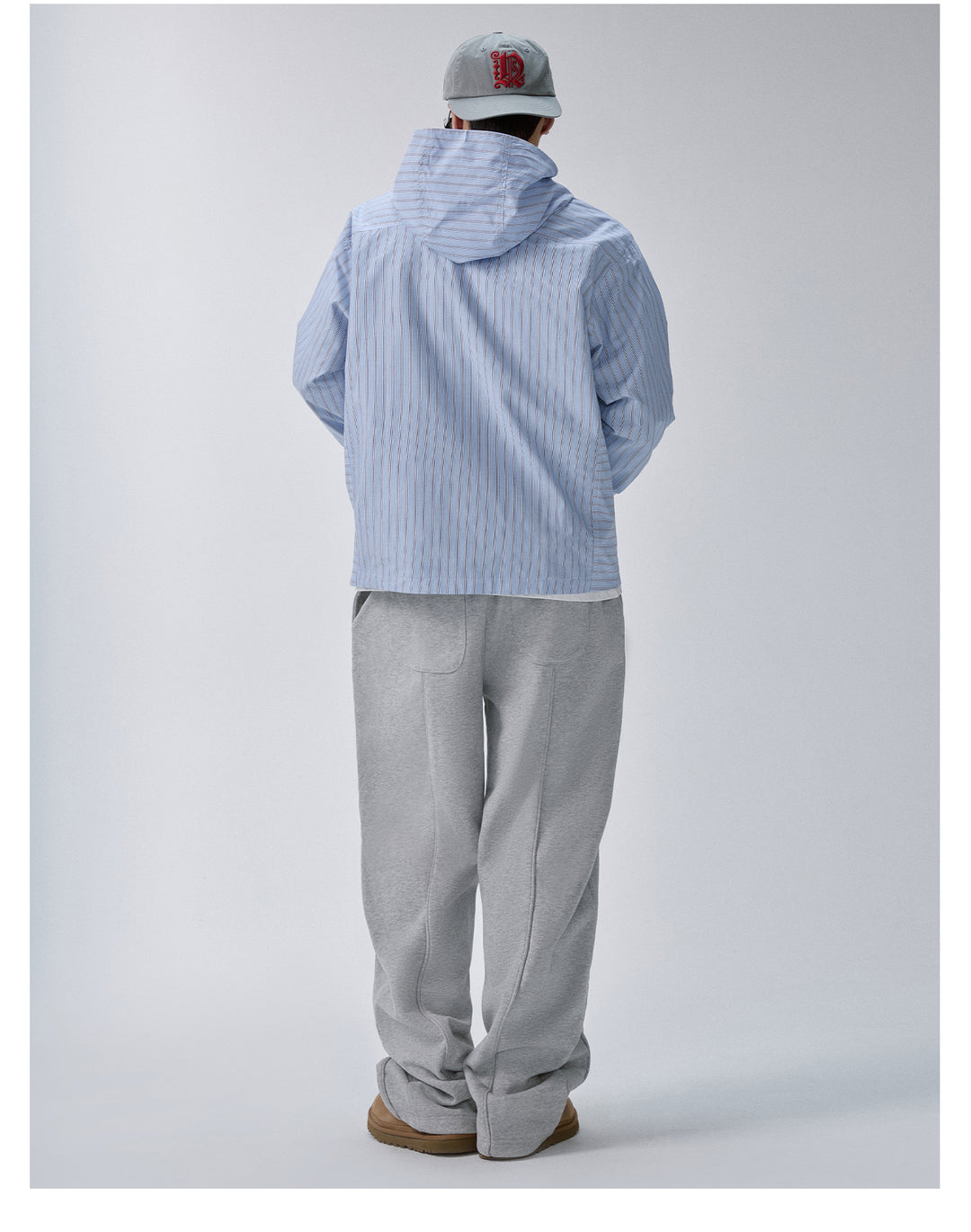 F2CE Striped Zip Up Hooded Shirt Jacket | Face 3 Face