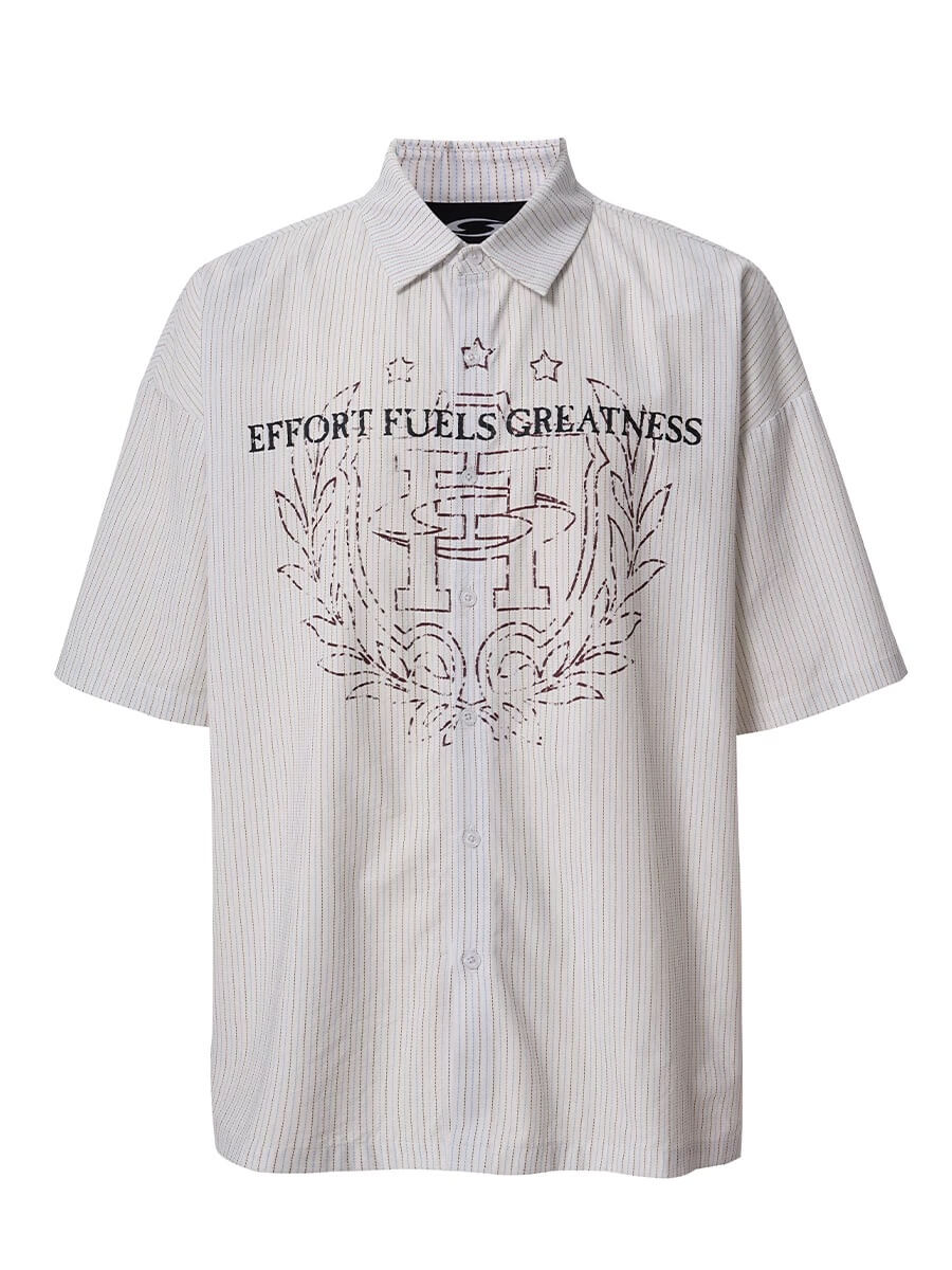 F2CE Stitch Stripe Vintage Print Short Sleeve Shirt | Face 3 Face
