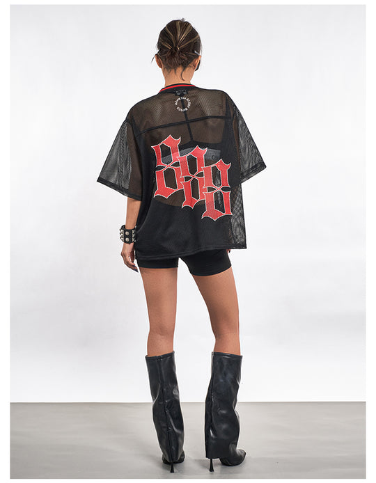 F3F Select 8 Letter Print Mesh Hockey Jersey | Face 3 Face