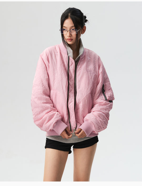 MEDM Crinkled Nylon MA-1 Bomber Jacket | Face 3 Face