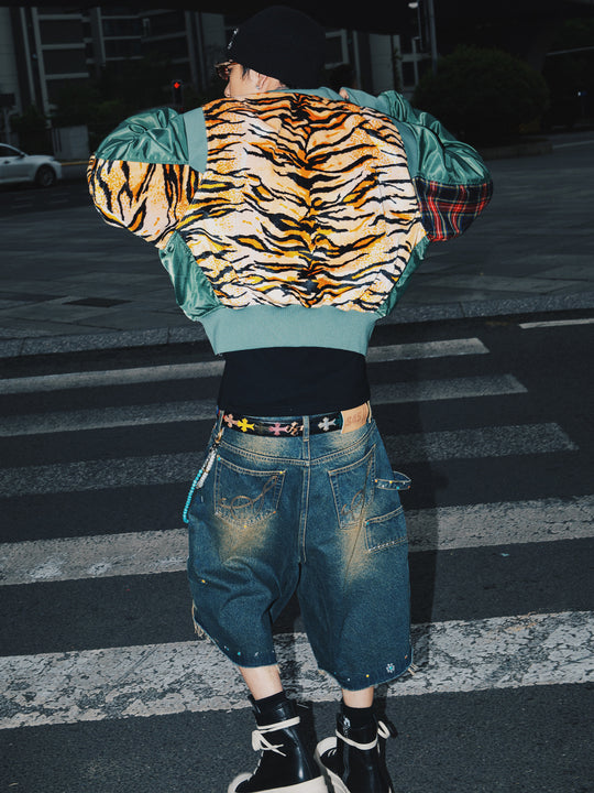 S45 Gem Woodcutting Distressed Raw Edge Denim Shorts | Face 3 Face