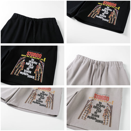 NOVACAM Skull Print Sweat Shorts | Face 3 Face
