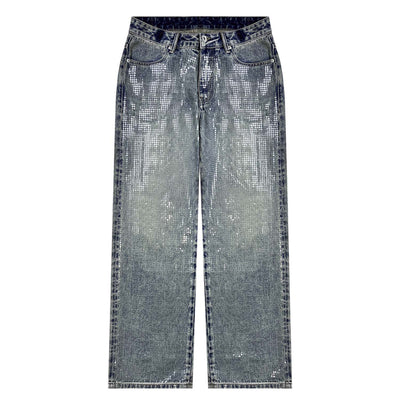 EVILKNIGHT(EK) Shiny & Attractive Fish Scale Bead Craft Jeans | Face 3 Face