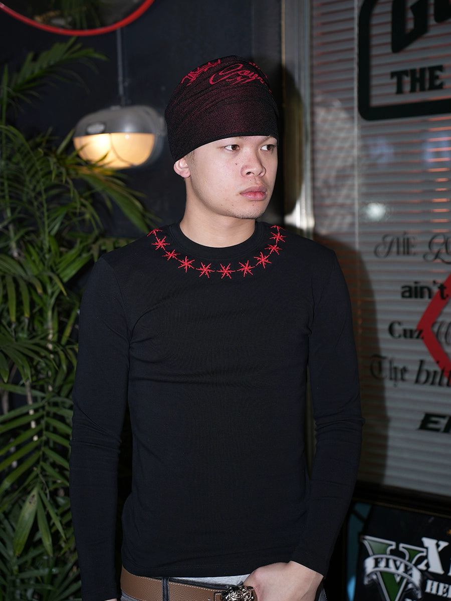 TGFCLUB x SNOWMAKER Snowflake Embroidery Slim Long Sleeve Tee | Face 3 Face