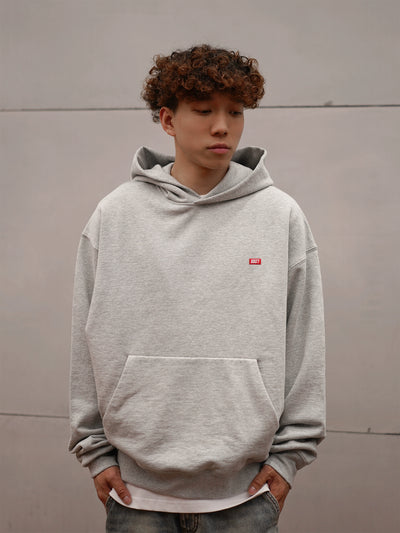 1807 One Point Box Logo Embroidery Hoodie | Face 3 Face