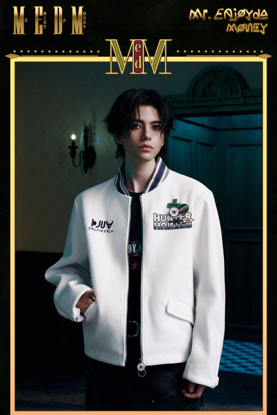 MEDM × HUNTER×HUNTER Logo Embroidered Badge Tweed Jacket