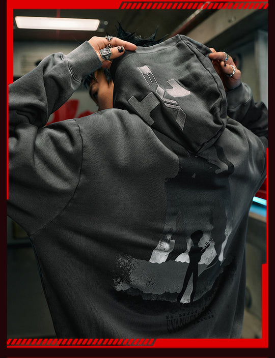 MEDM x EVA Evangelion Washed Zip-Up Hoodie | Face 3 Face