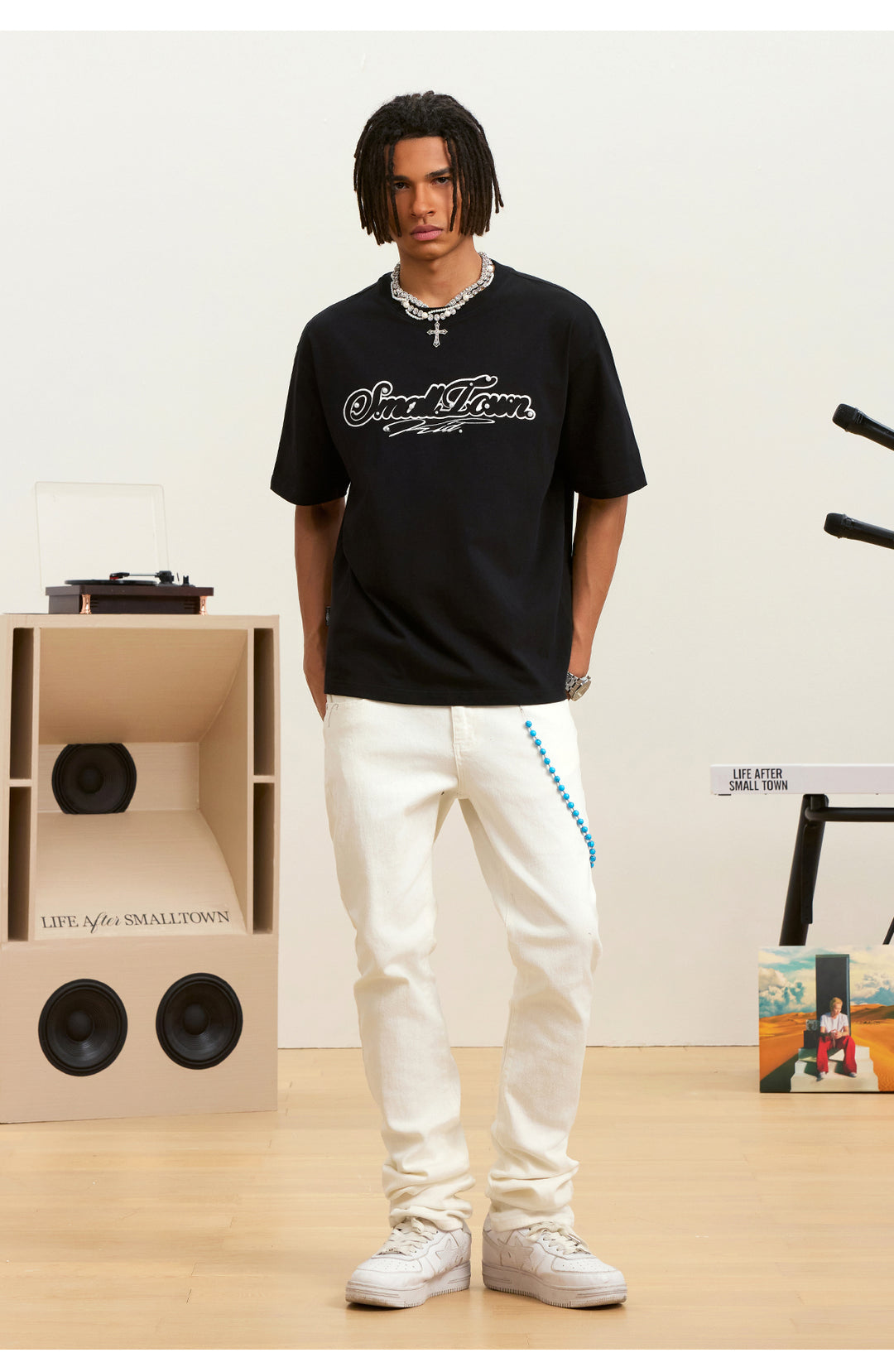 Small Town Kid Pearl Layered Embroidery Tee | Face 3 Face