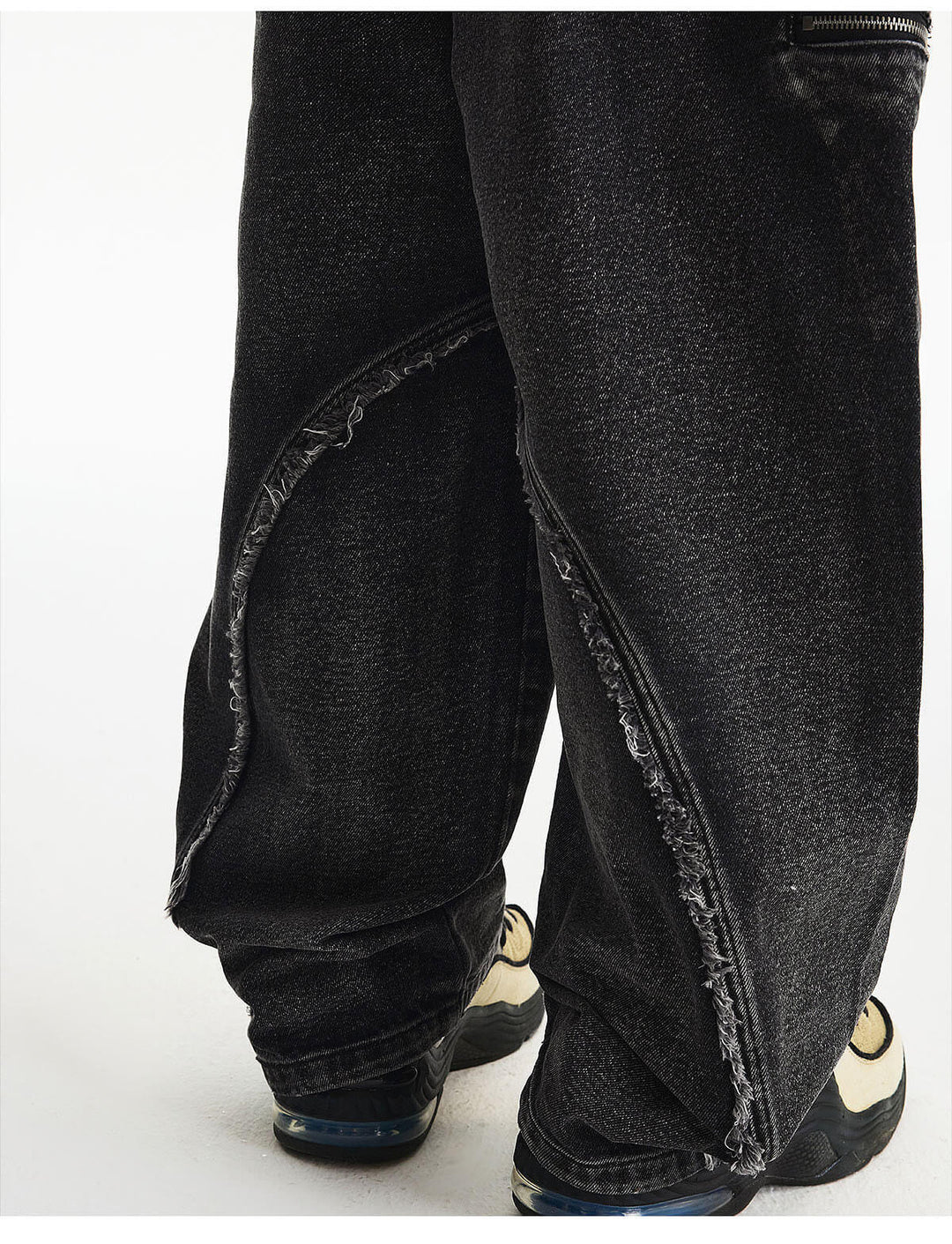 MEDM Structured Washed Distressed Frayed Jeans | Face 3 Face