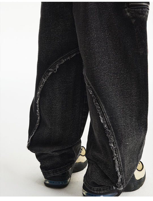 MEDM Structured Washed Distressed Frayed Jeans | Face 3 Face