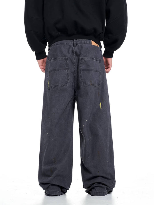 F3F Select Paint Splatter Washed Baggy Work Pants | Face 3 Face
