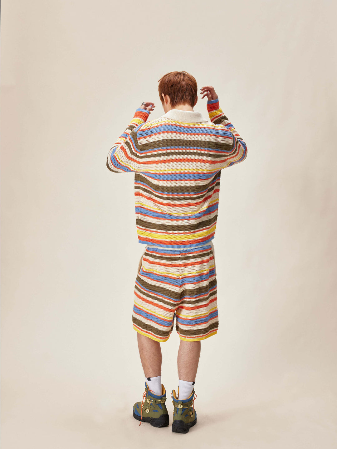 EVILKNIGHT(EK) Multicolor Striped Knit Cardigan