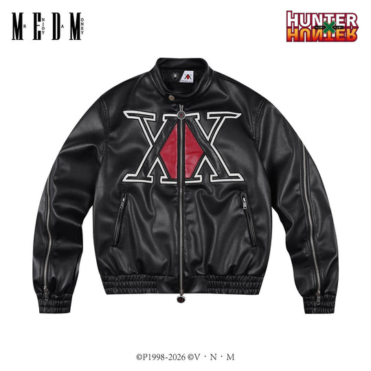 MEDM × HUNTER×HUNTER Hunter Association Logo PU Leather Jacket