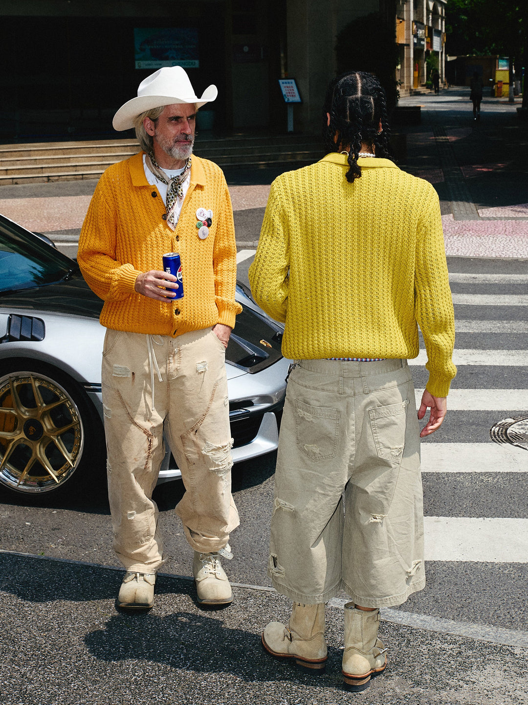 STEEPC Vintage Button Badge Knit Cardigan | Face 3 Face